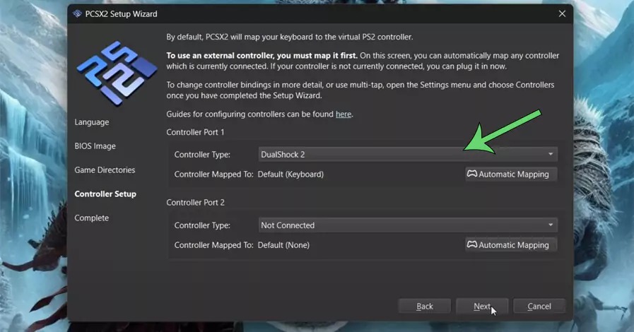 ps2 bios PCSX2 Controller Settings